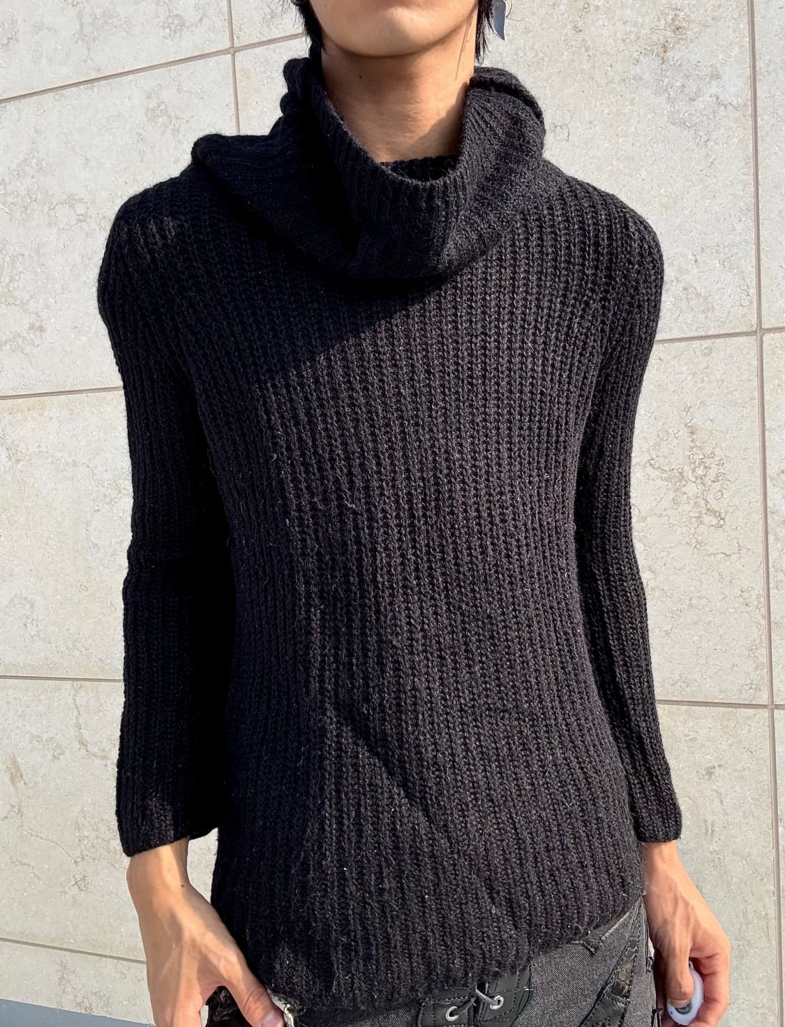 “Vintage” Minimal Mood High Neck Knit Sl 상품이미지2