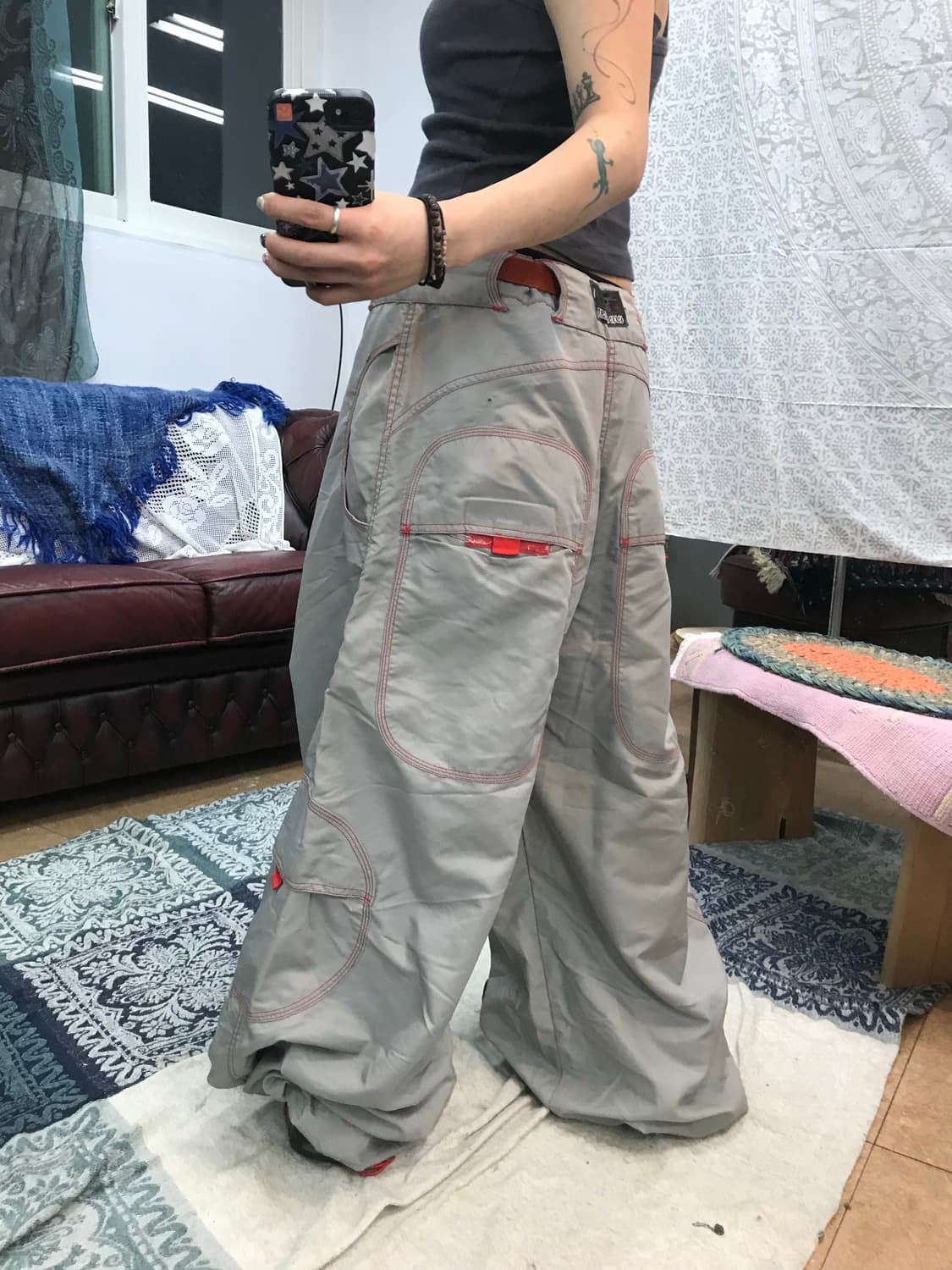 Kik wear 빈티지 벨티드 스티치 카고팬츠  상품이미지2