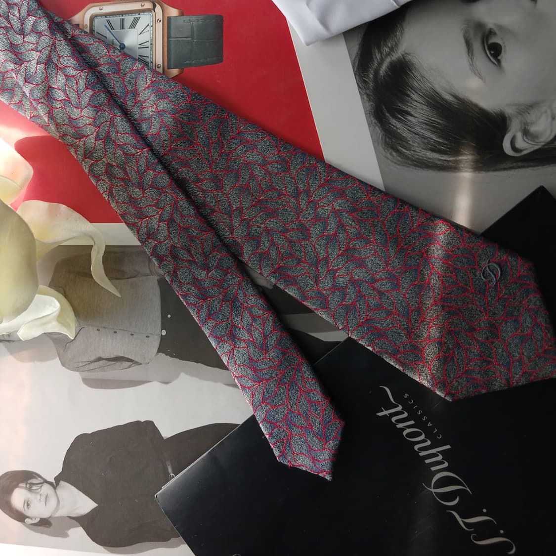 에스.티. 듀퐁 실크 그레이 슬림 넥타이 7.9cm B등급 A18637 상품이미지3