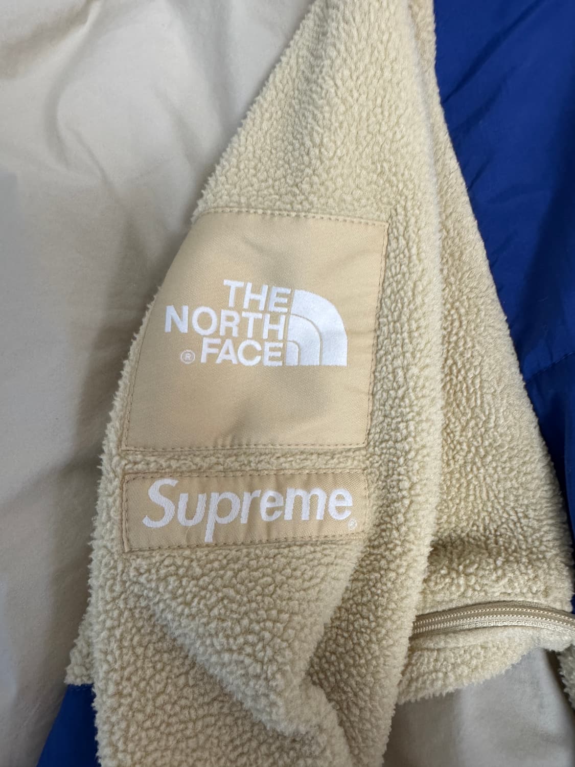 [L] 08fw 슈프림 노스페이스 디날리 후리스 플리스 크림블루 상품이미지3