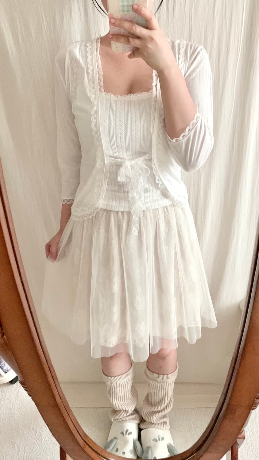 7부 소매 레이스 볼레로 상품이미지5