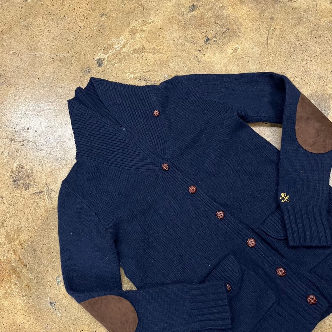 [정품/XL] 폴로 랄프로렌 네이비 엘보우패치 가디건 b8 상품이미지1