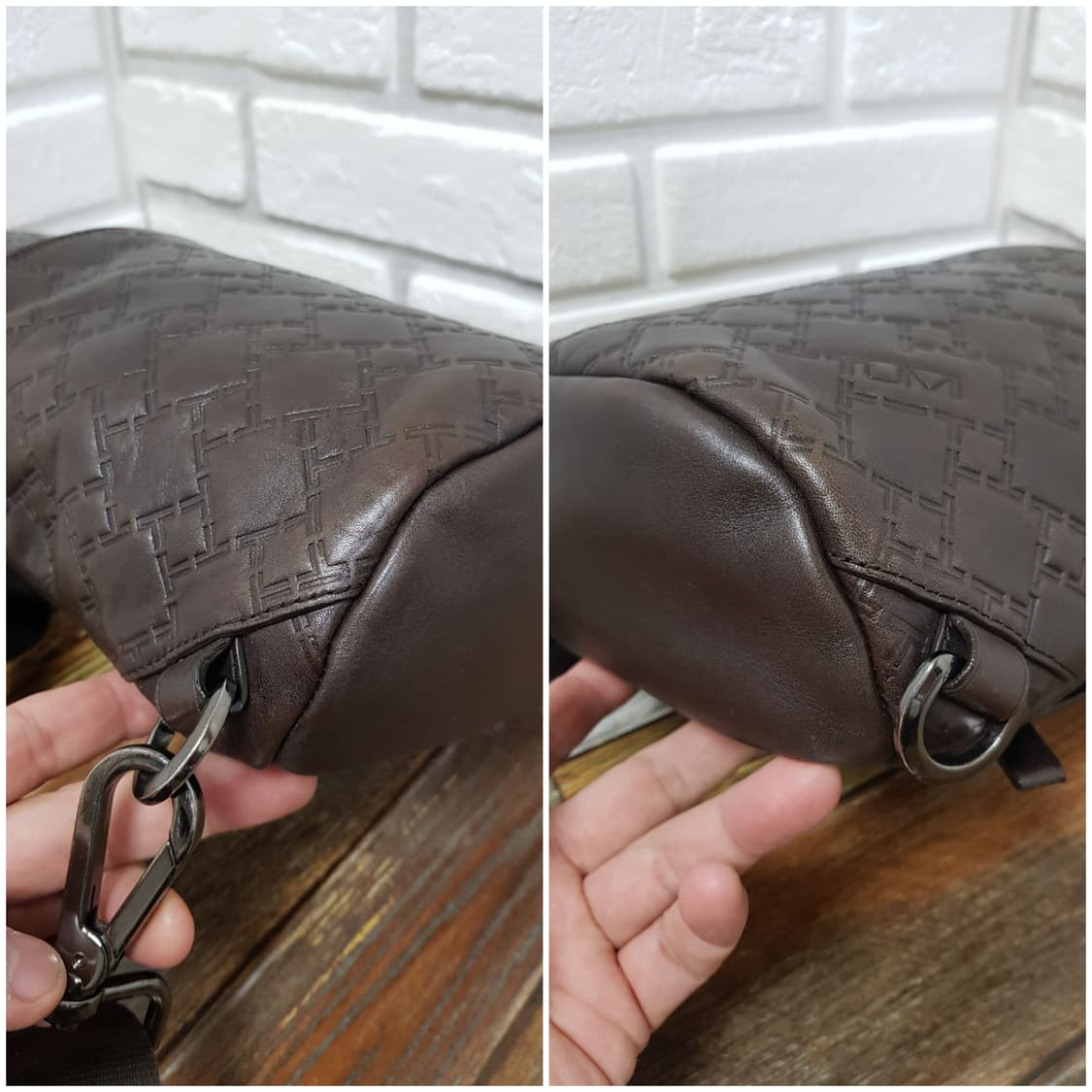 [정품] 투미 티콘 레더 슬링백 다크브라운 상품이미지6