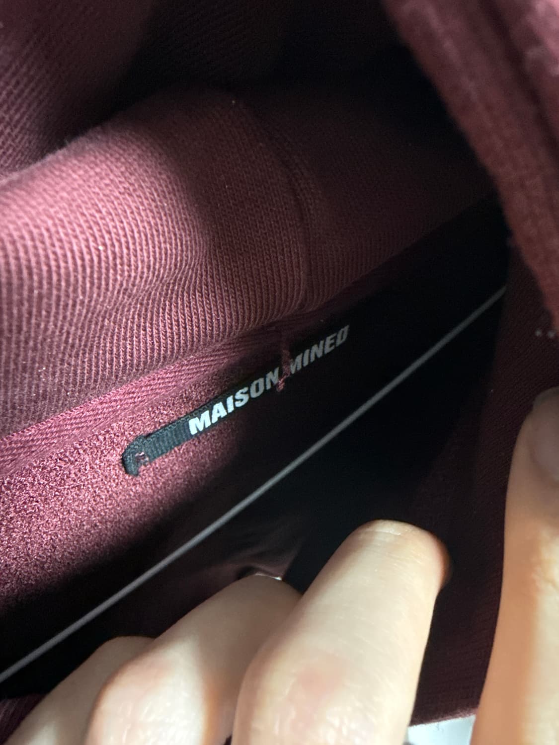 메종 미네드 두들 하트 후디 버건디 상품이미지3