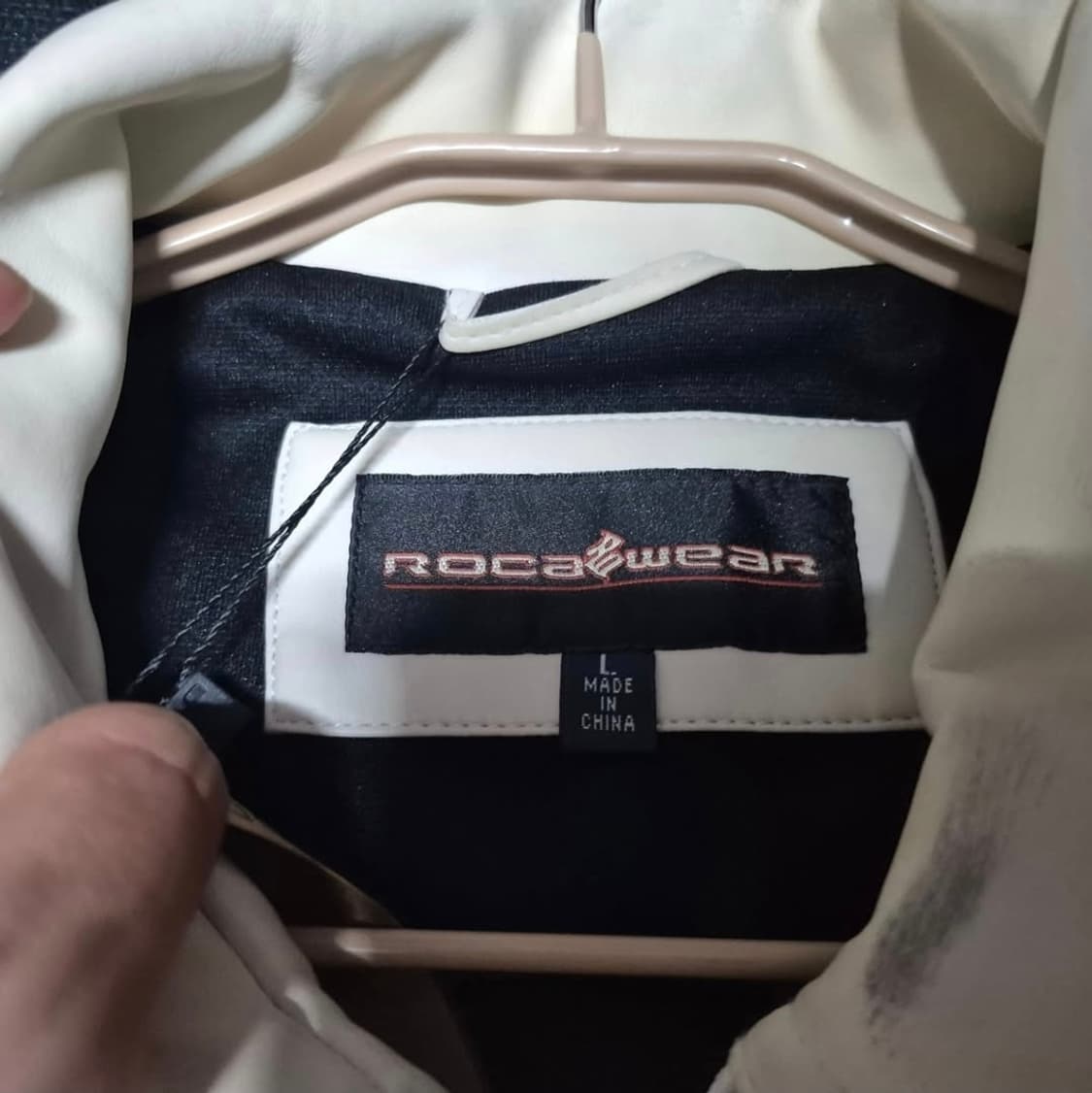 (희귀)90's 로카웨어 빅로고 올드스쿨 화이트 레더 가죽 자켓 L 상품이미지4