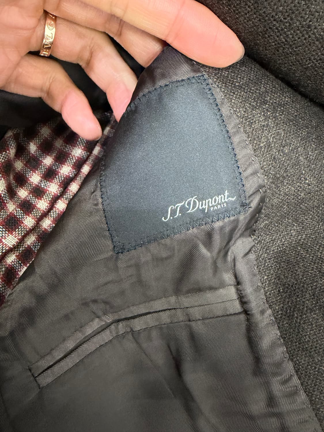 정품) 에스티듀퐁 이태리 브라운 남성 울자켓 46 상품이미지6