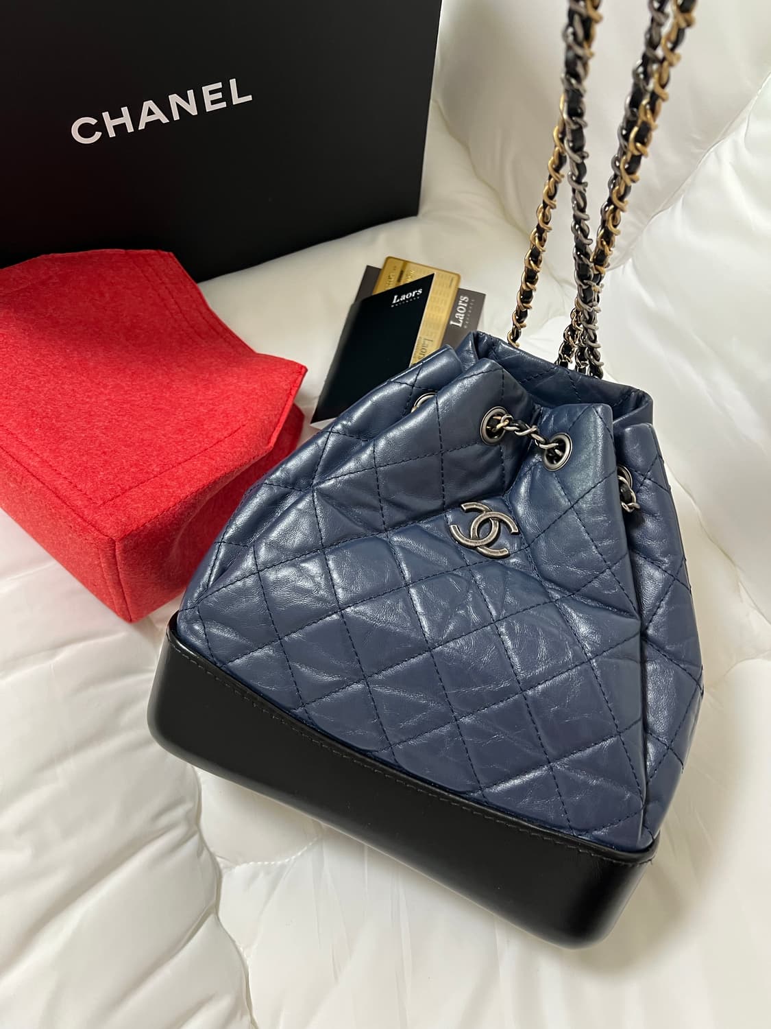 [정품] 샤넬 가브리엘 백팩 스몰 네이비 블랙 26번대 상품이미지9
