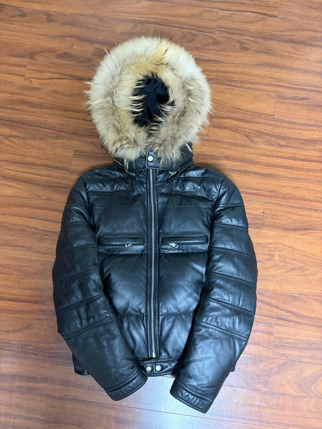 Unknown raccoon fur lamb skin down jacke 상품이미지2