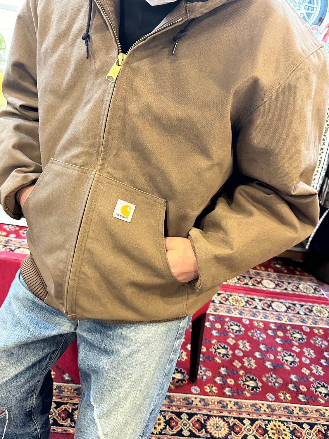 칼하트 USA 루즈핏 핌 덕 레귤러 액티브 자켓 다크브라운 XL 상품이미지2