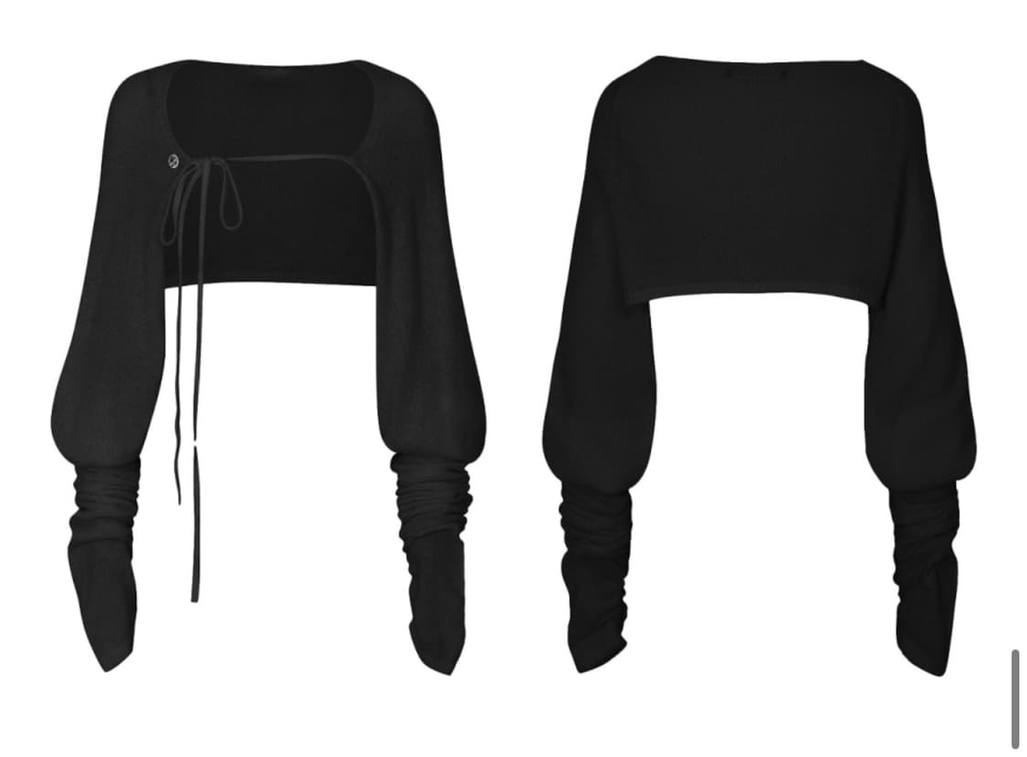 새상품) 페인오어플레져 튤립 볼레로 블랙 상품이미지2