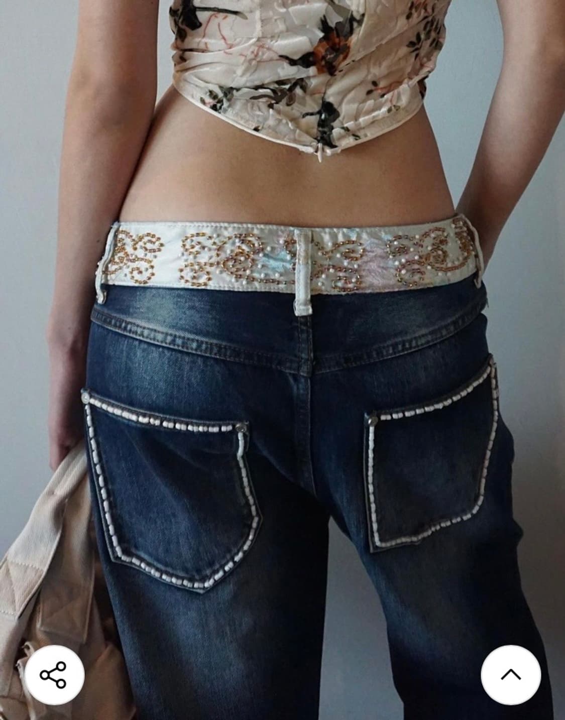 XL 스컬프터 beaded waist denim pants 인디고 블루 상품이미지2