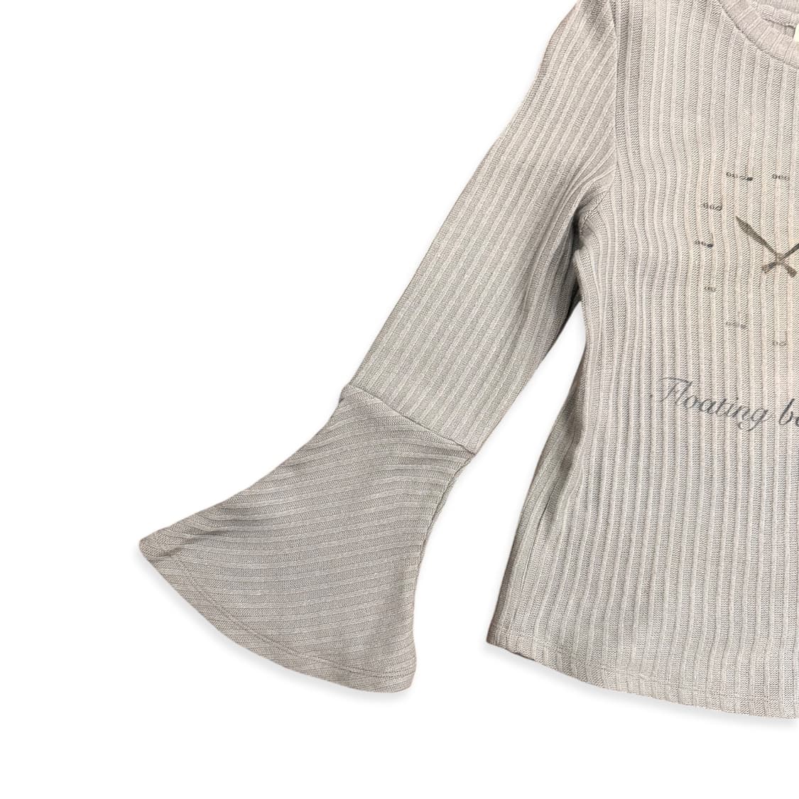 Clock Printing Ruffle Sleeve Knit 상품이미지6