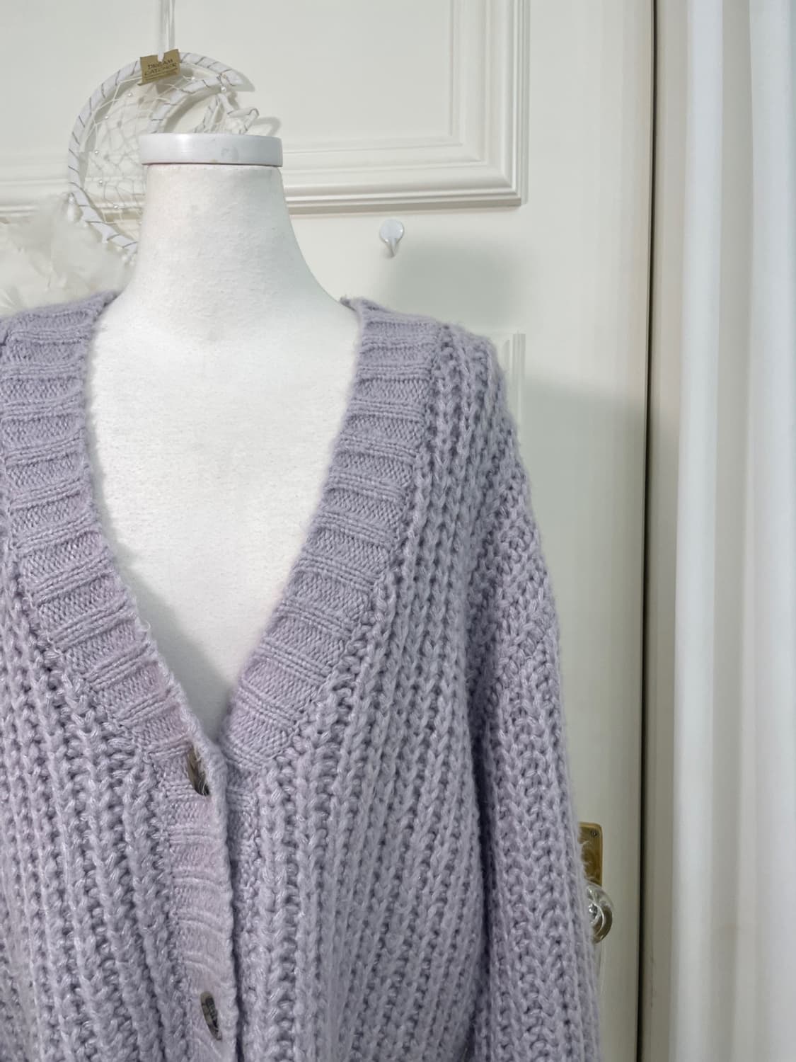 purple wafffle lovely loose cardigan 상품이미지6