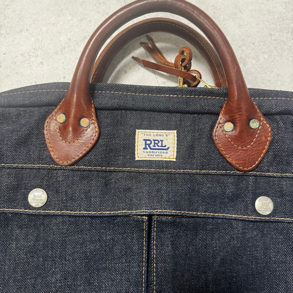 RRL 더블알엘 레더 트림 데님 브리프케이스 상품이미지3