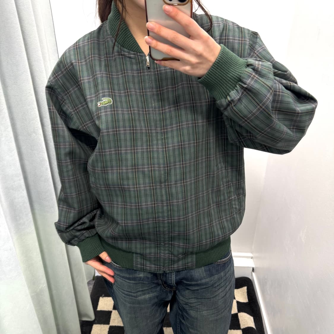 라코스테 그린 체크 리버시블 자켓 상품이미지2