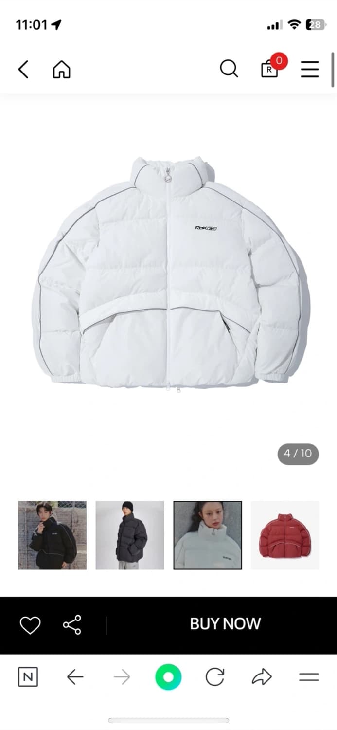 리복 서지수 프리미어 볼패딩 - 오프 화이트 s 상품이미지2