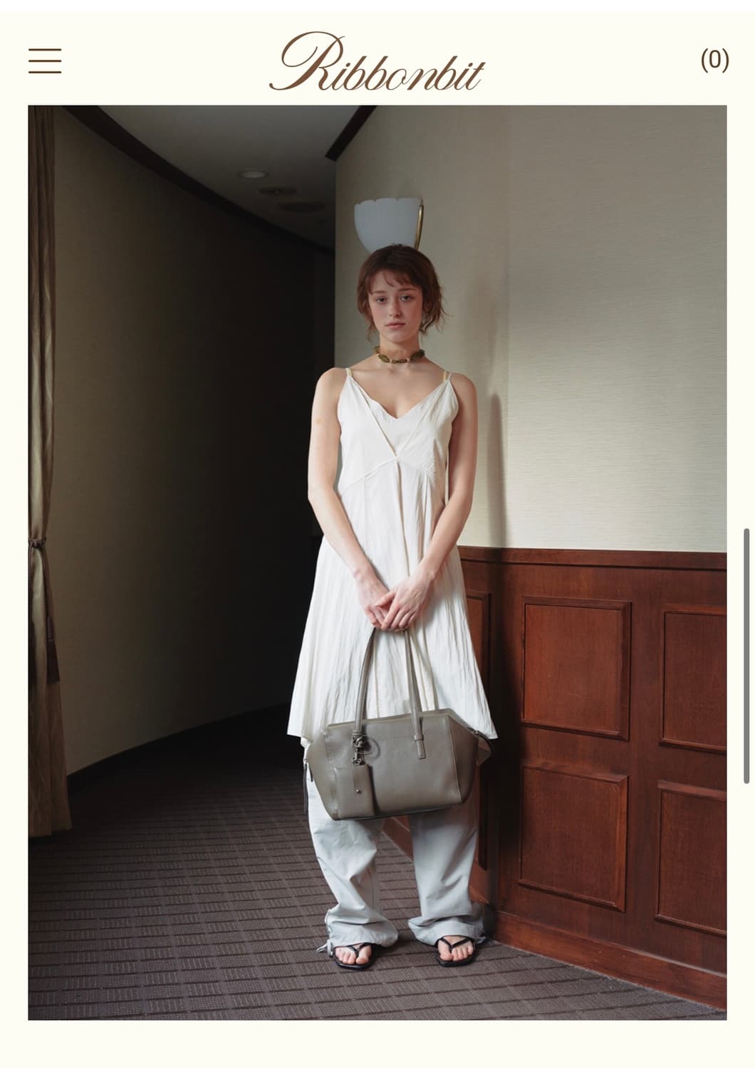 리본빛 엠버 토프 그레이 백 상품이미지2