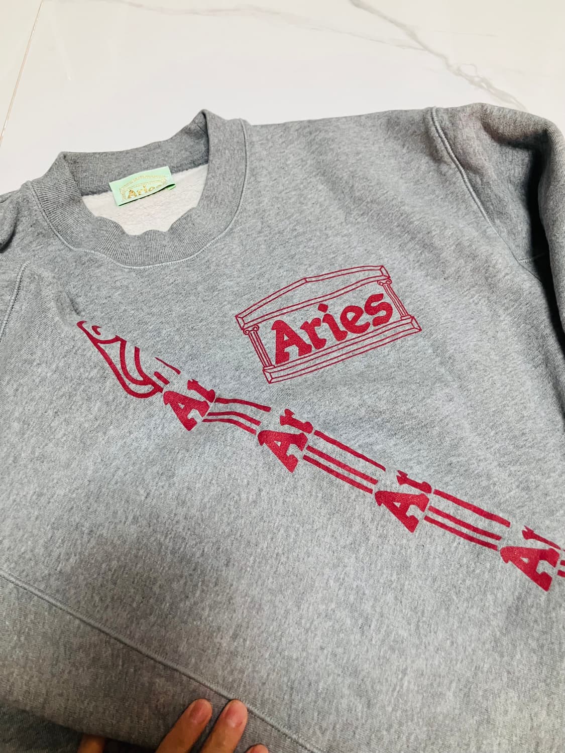 Aries 에리즈 템플 맨투맨 그레이 S 상품이미지5