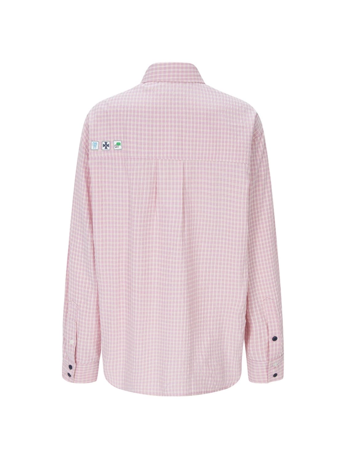 플리즈노팔로우 Taryn Patch Check Shirt Pink 상품이미지5
