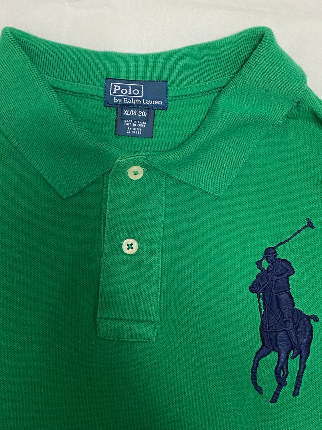 빈티지 폴로 그린 초록 럭비티 카라티 롱슬리브 빅폴로 상품이미지3