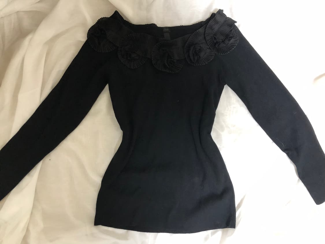 빈티지 블랙 원숄더 니트 상품이미지5