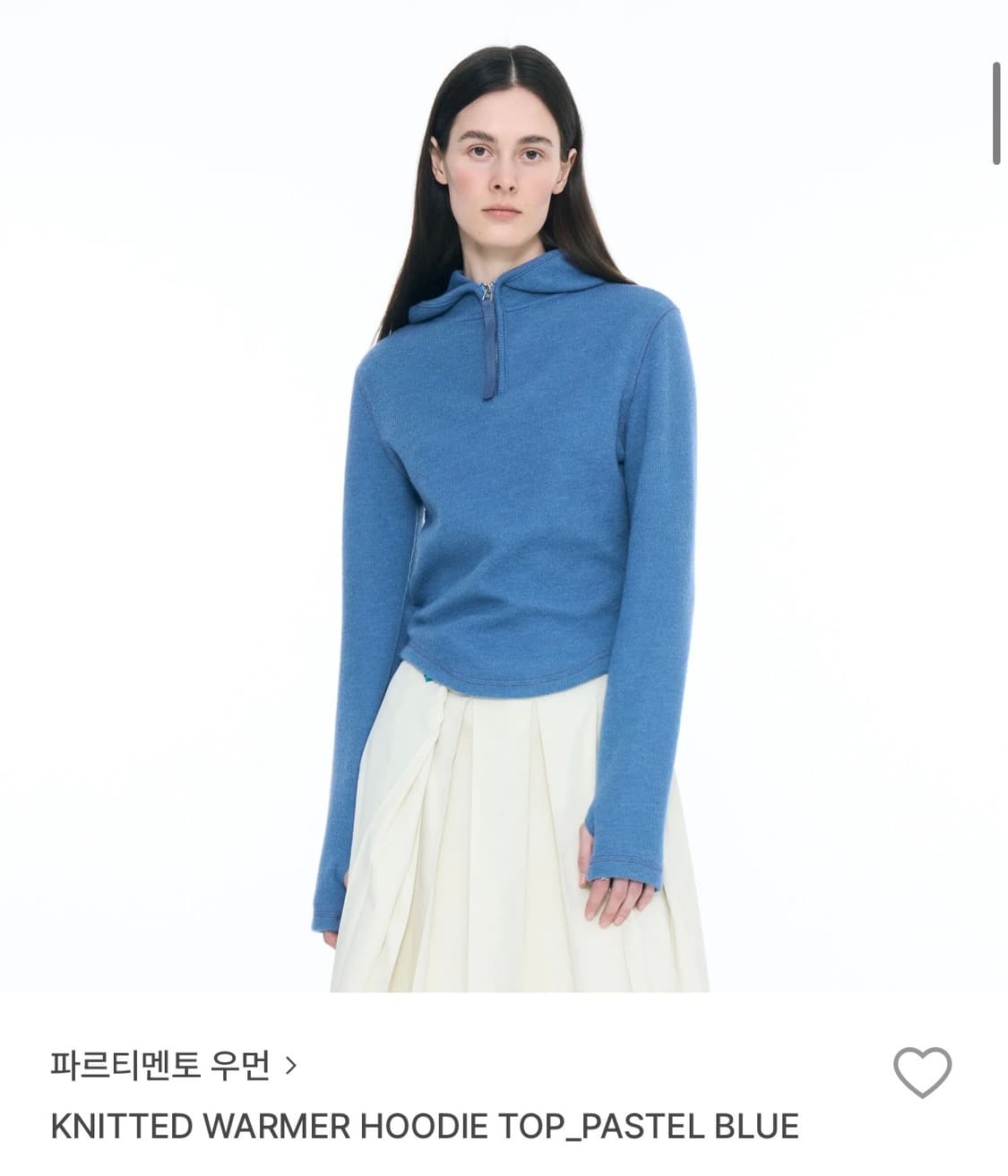 파르티멘토 우먼 HOODIE TOP_PASTEL BLUE 상품이미지1