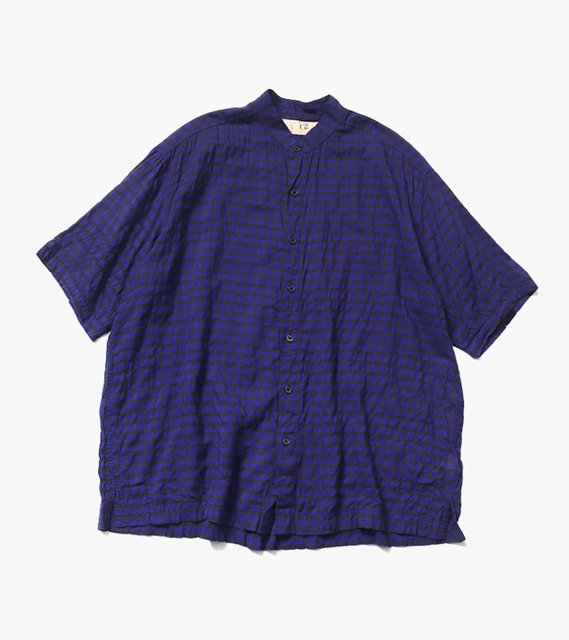NANO UNIVERSE - BAND COLLAR CHECK SHIRT 상품이미지1