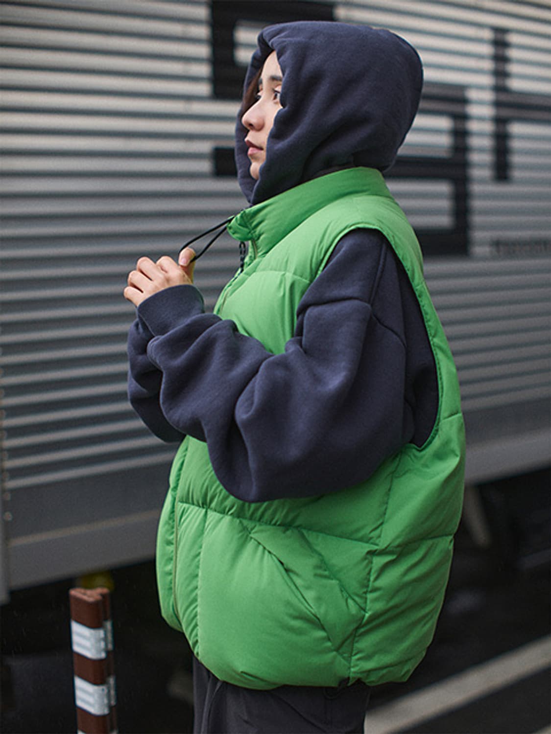 [XL] 세단올퍼포즈 리버시블 다운 베스트 그린x블랙 상품이미지6