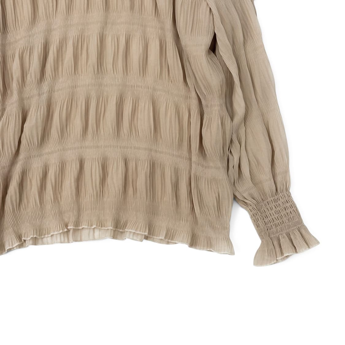 Beige Shirring Loose Fit Top 상품이미지3