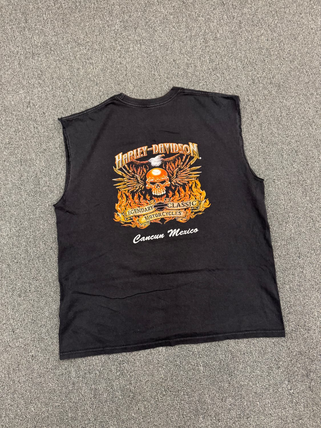 OS)할리데이비슨 빈티지 프린팅 Mexico 커스텀 나시 상품이미지5