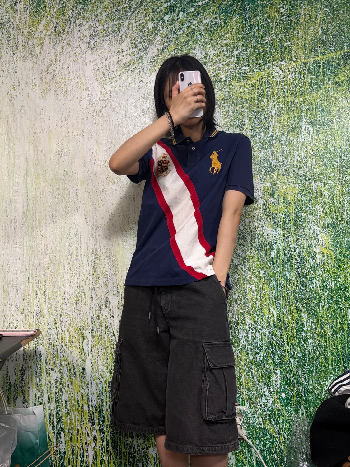 폴로 빅포니 치프키프 자수 배색 네이비 반팔 카라 티셔츠 S   상품이미지2