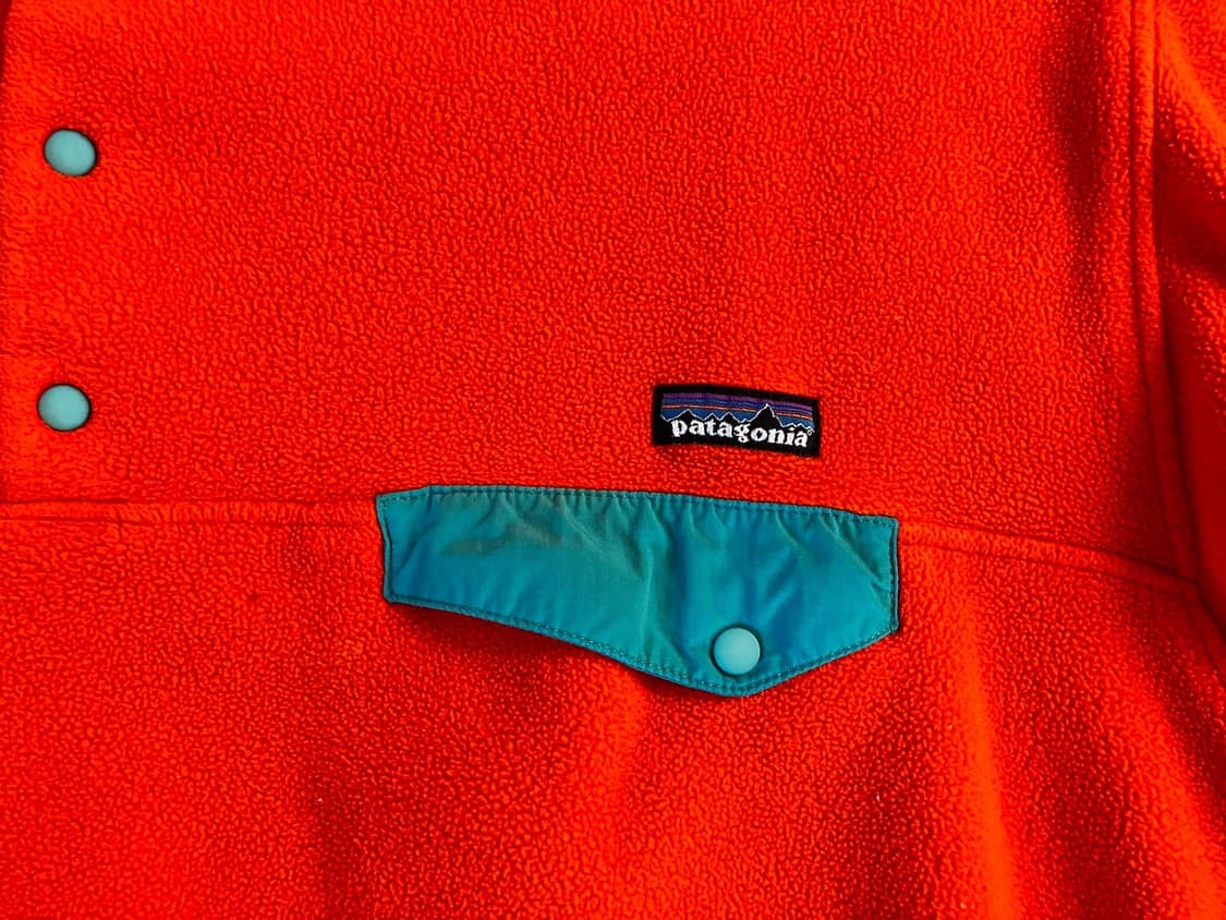 19FW 파타고니아 신칠라 스냅-티 플리스 오렌지/터콰이즈 상품이미지2