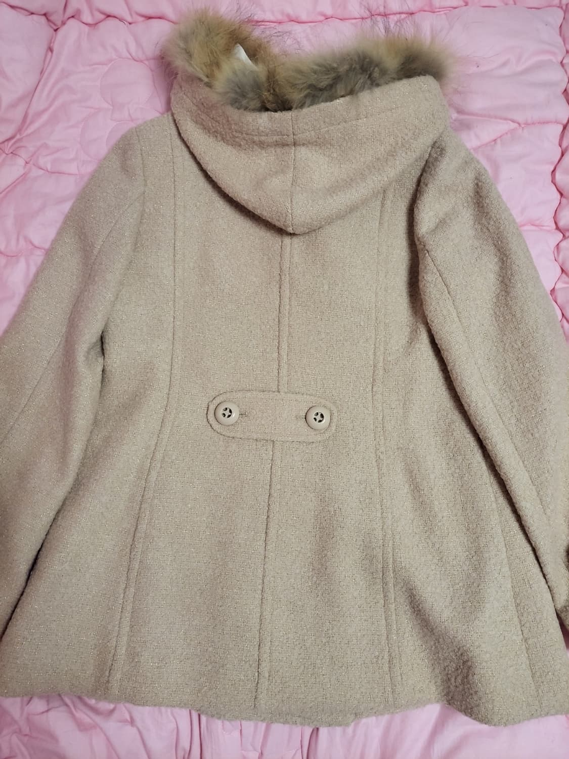 급처새상품!LD prime 핑크 리본포켓 트위드퍼후드코트자켓 리즈리사st 상품이미지4