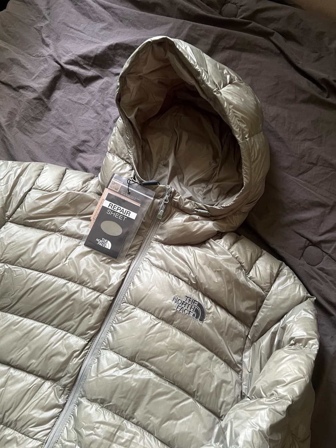 (L) 노스페이스 마티에 경량패딩 라이트 카키 덕다운 새상품 상품이미지3