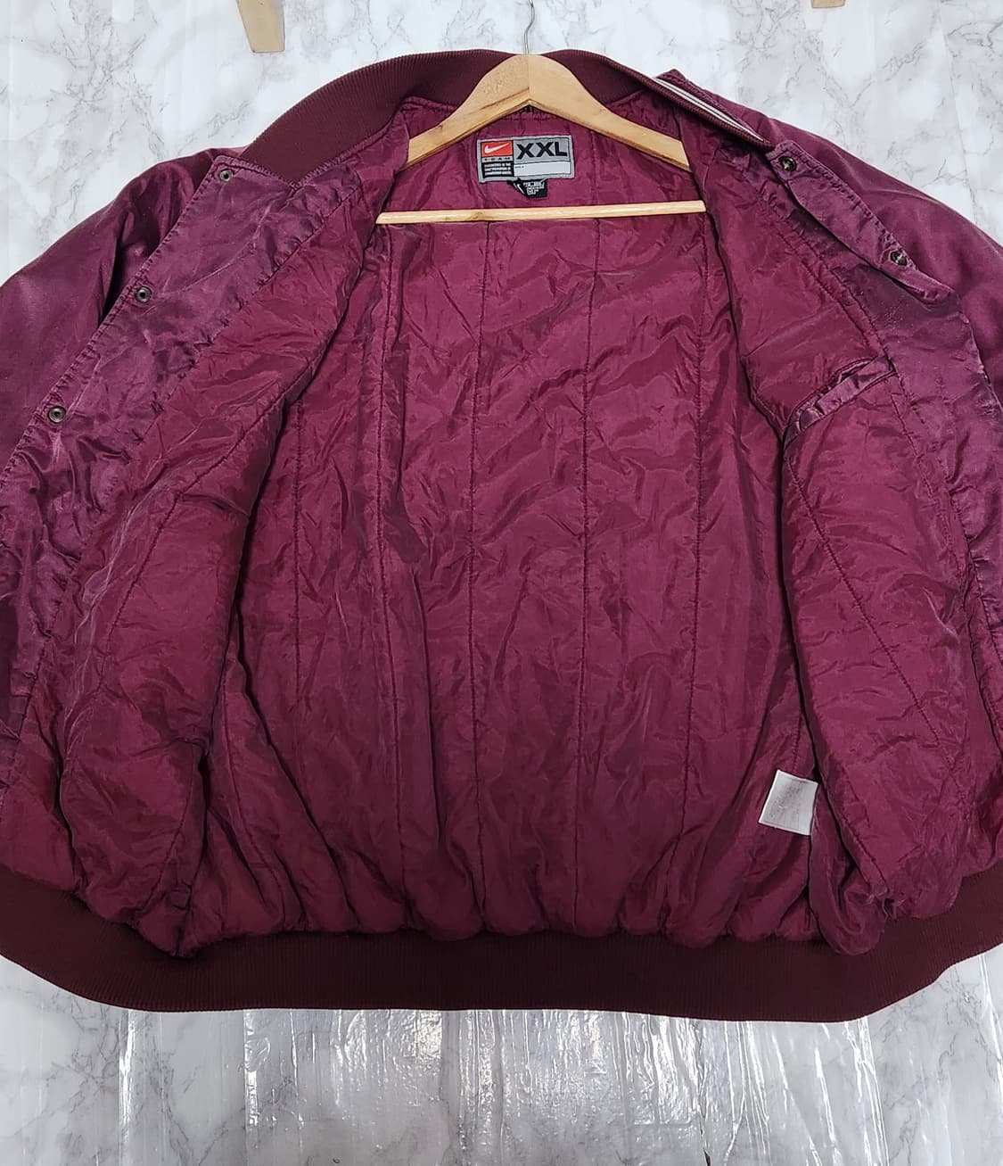 2XL 나이키 90s 버건디 미시시피 주립 바시티 점퍼 자켓 상품이미지7