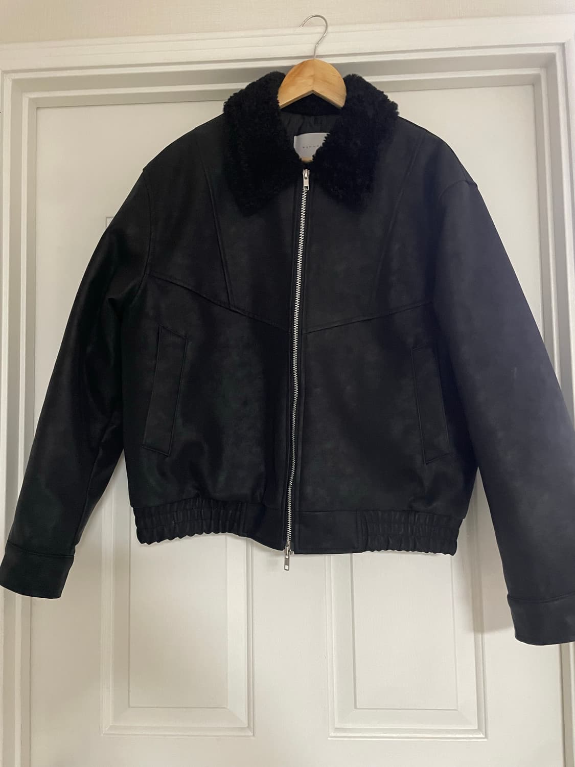 W&P 비건레더 무스탕 블랙 상품이미지5