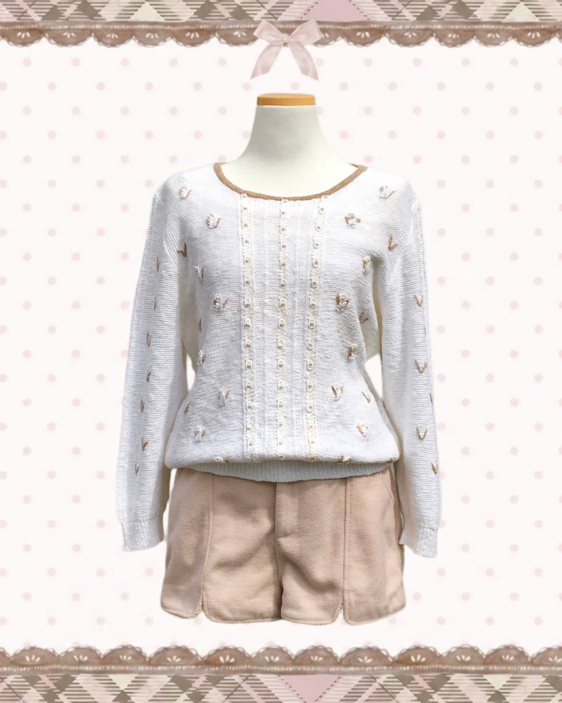 모리 진주 아이보리 니트 상품이미지2