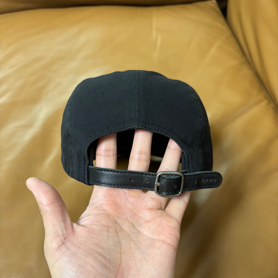 슈프림 캠프캡 모자 박스로고 워시드 블랙 상품이미지7