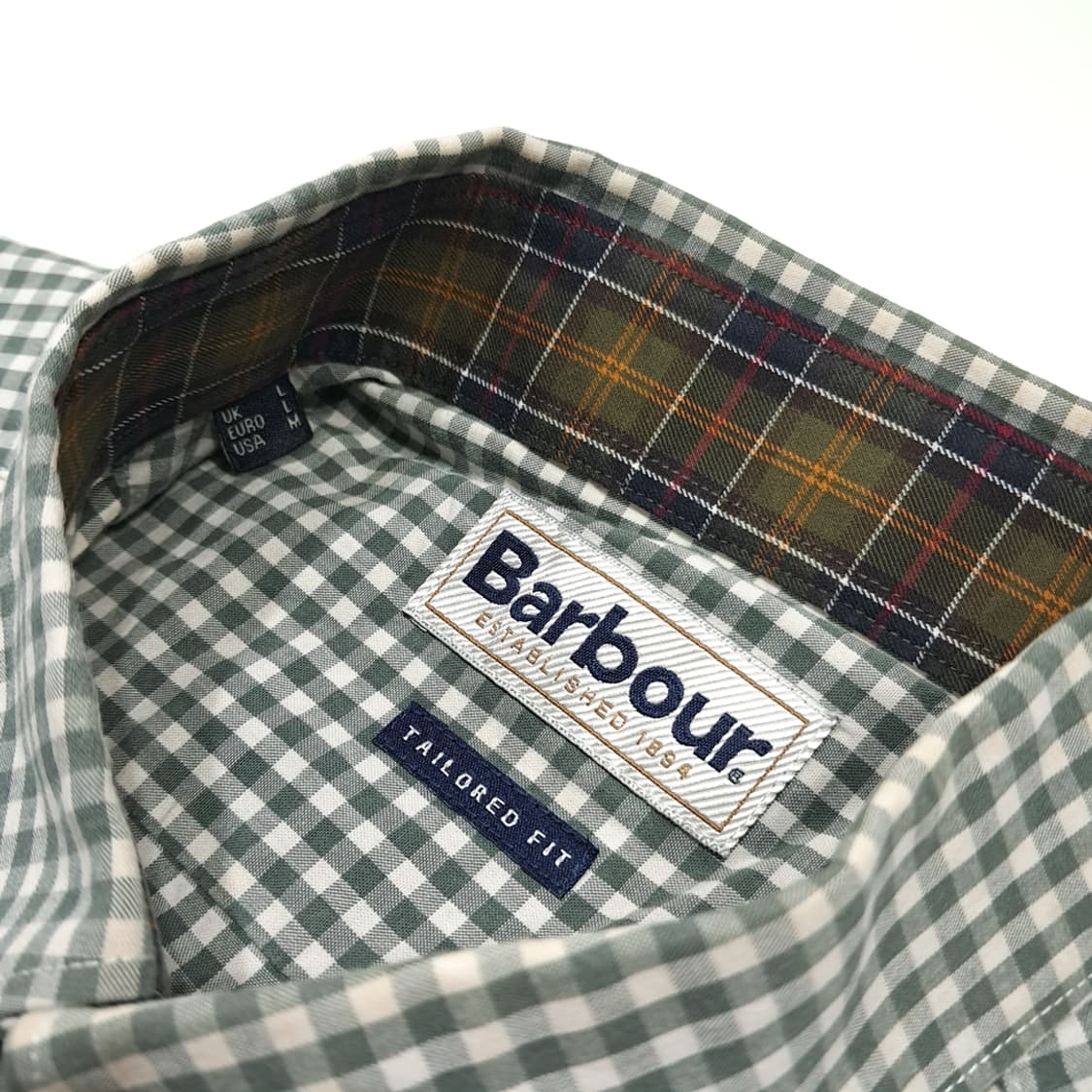 CL939 M 바버 테일러드핏 세이지그린 마이크로체크 셔츠 상품이미지3