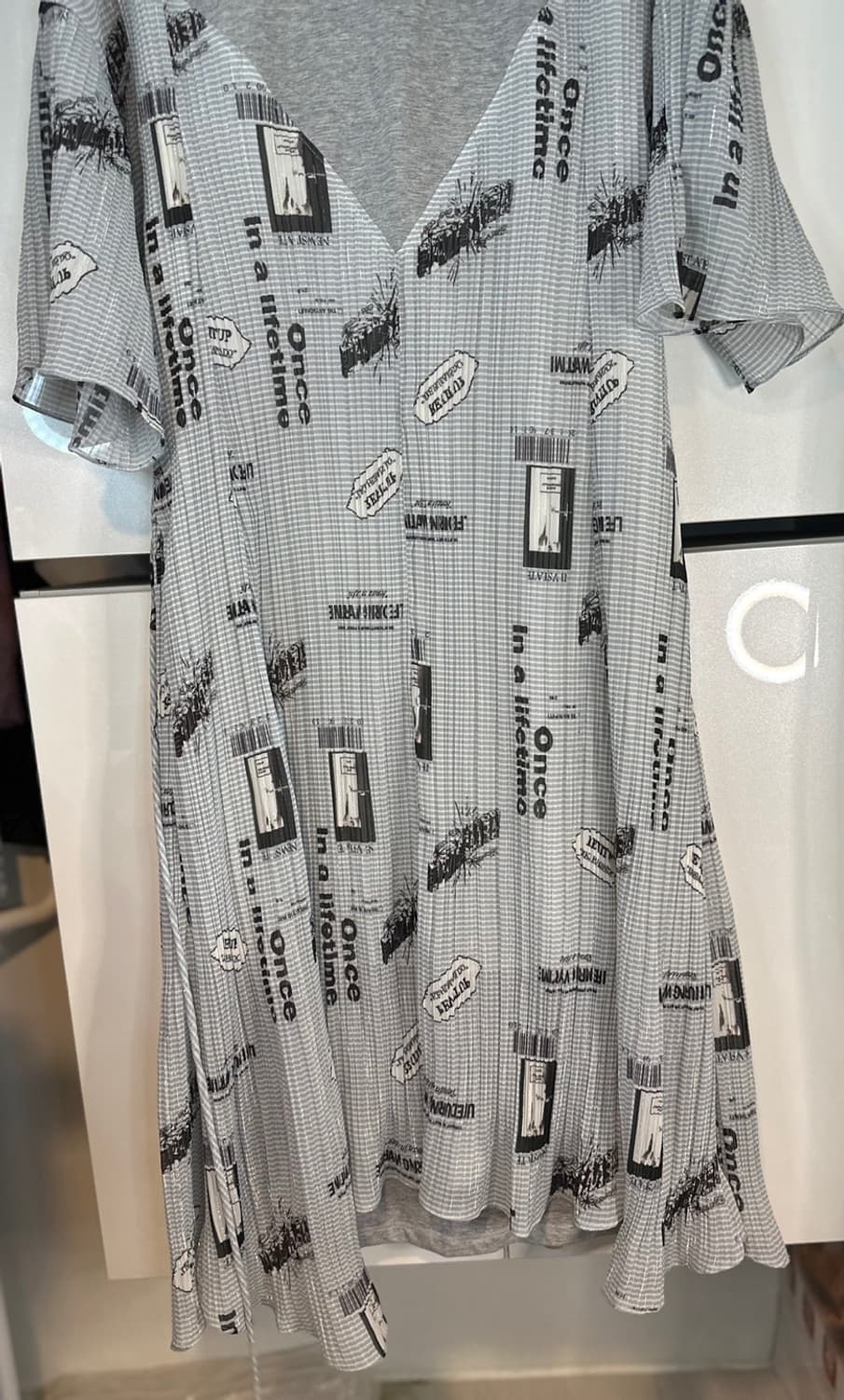 ATTITUDE 회색 프린팅 롱 원피스 상품이미지2