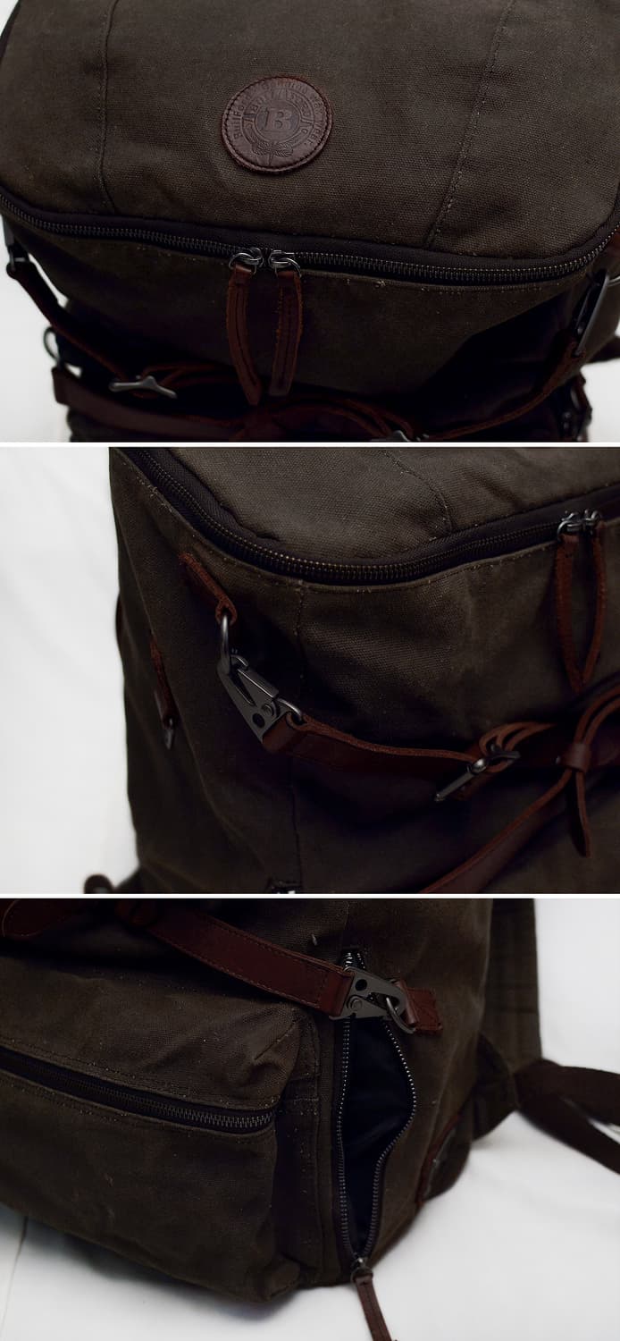 빌포드 (Builford) 익스플로러 왁스캔버스 레더 럭색 백팩 상품이미지8