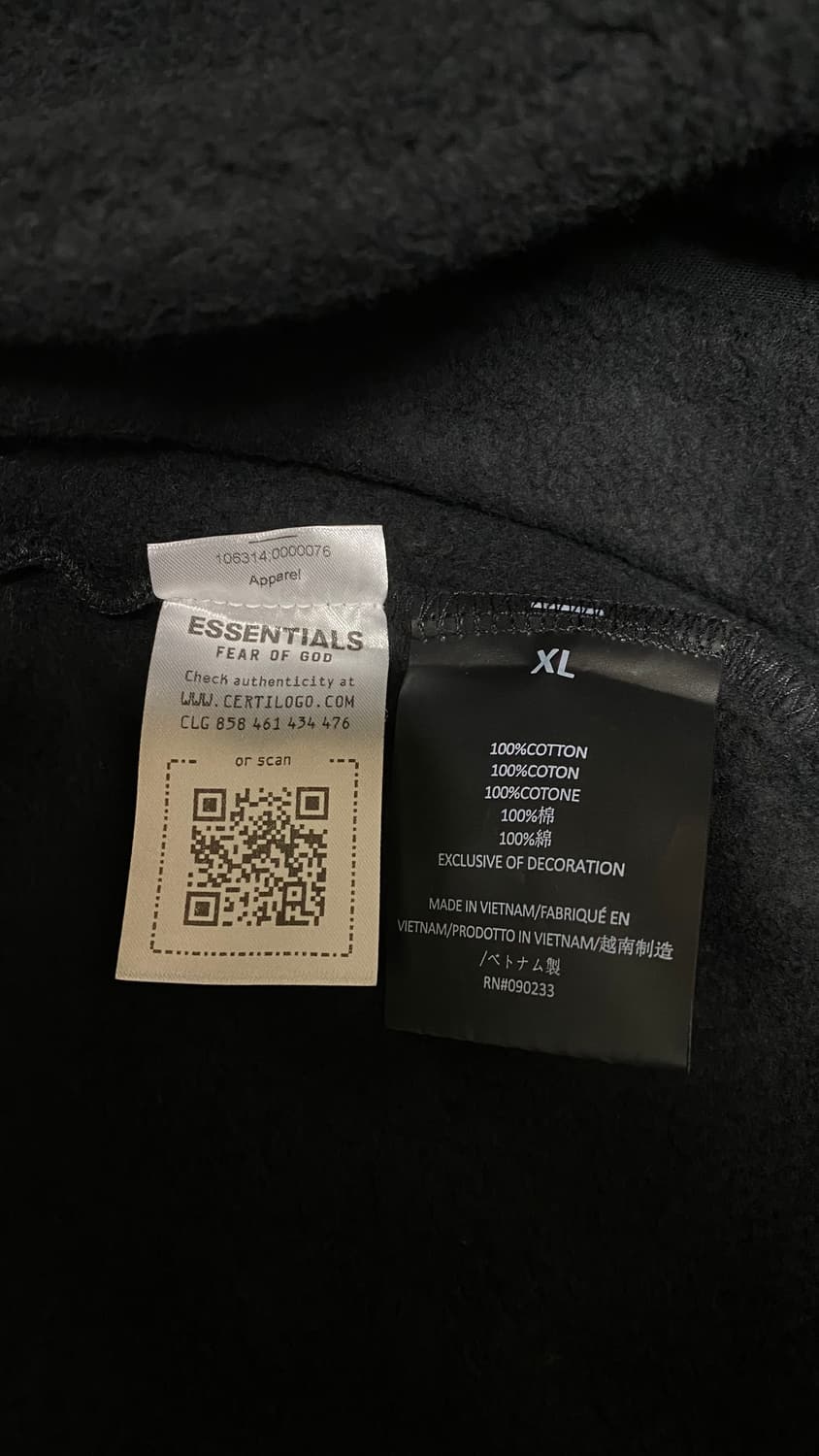 [XL] 24FW 피오갓 에센셜 헤비 플리스 후드집업 블랙 상품이미지6