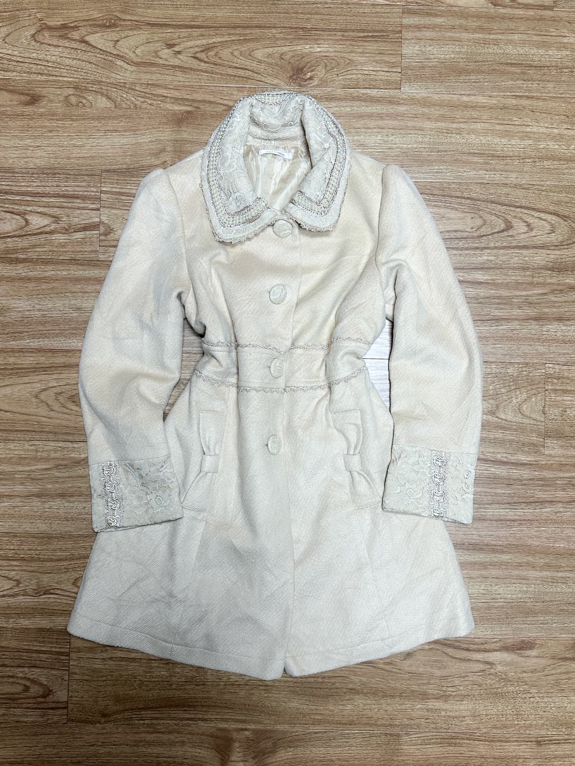 빈티지 엑시즈팜 라떼 레이스 리본 코트 히메갸루 로걀 라떼 모리걸 긱시크 상품이미지1