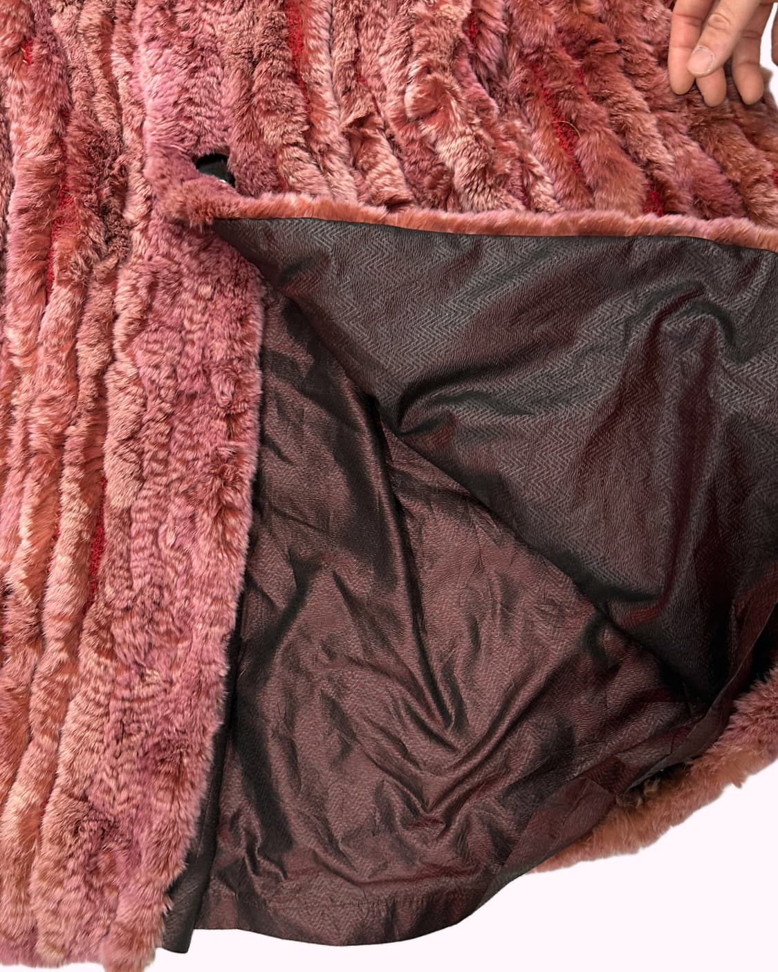 pink rabbit fur coat 상품이미지4