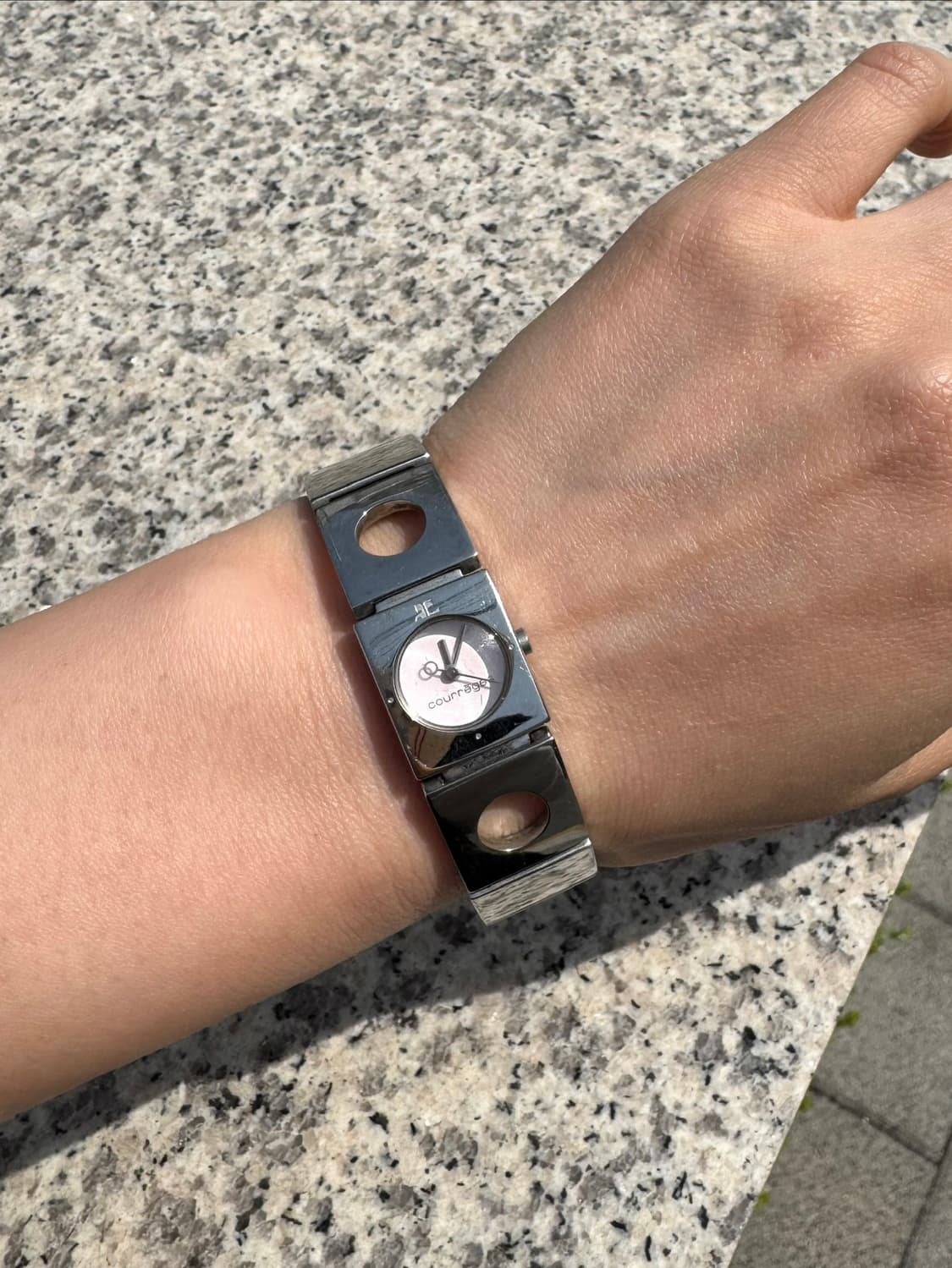 쿠레쥬 (Courrèges) 실버 스퀘어 링크 시계 상품이미지1