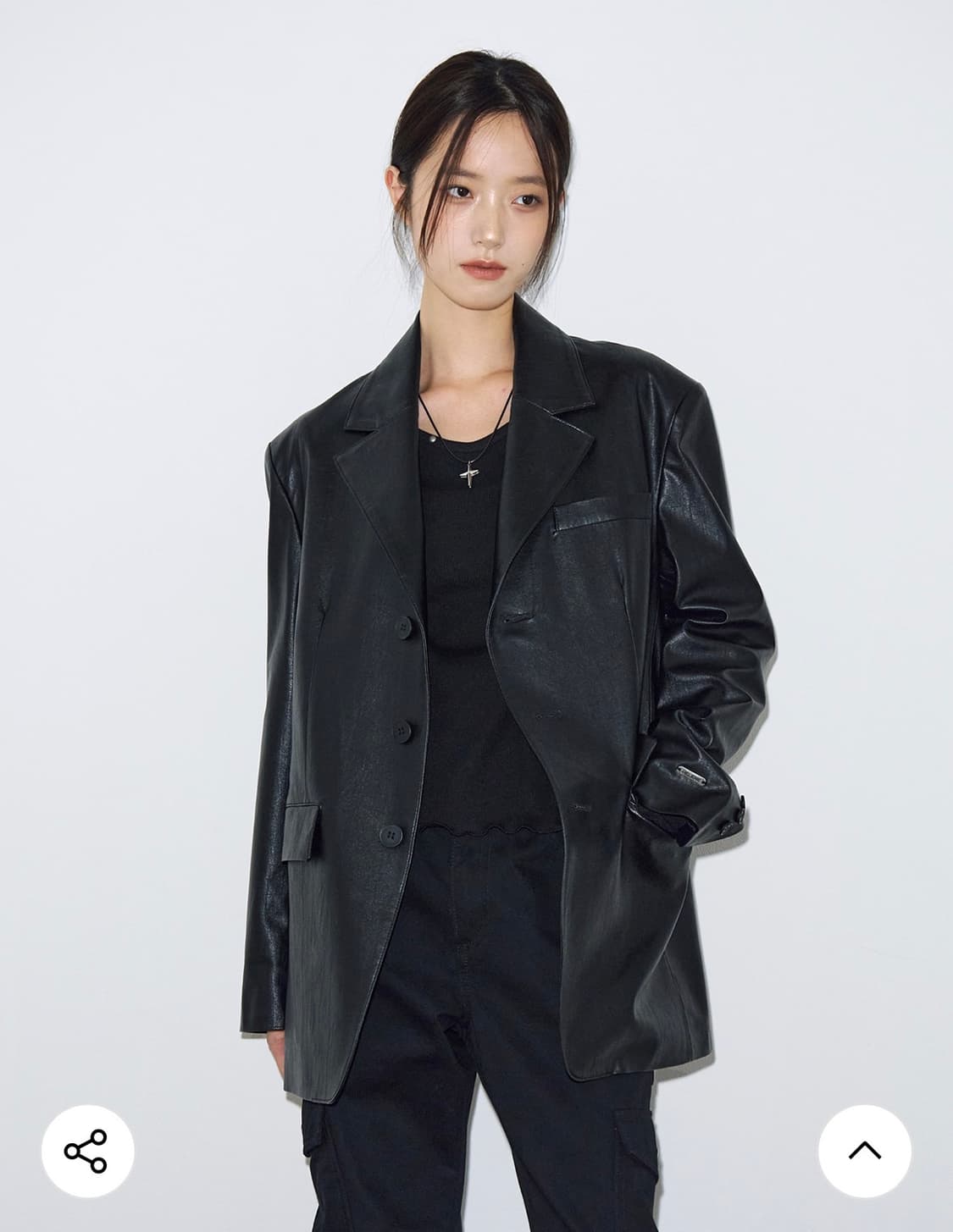 헬레네파리스 테일러드 오버핏 레더 블레이저 상품이미지2