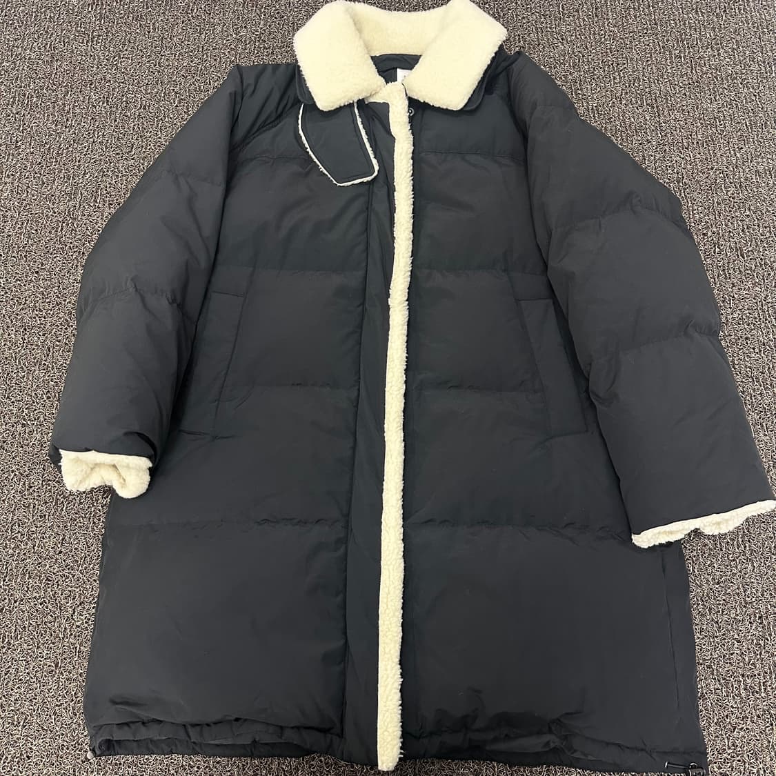 스튜디오톰보이 덕다운 여성 뽀글이 롱패딩 블랙 F 상품이미지2