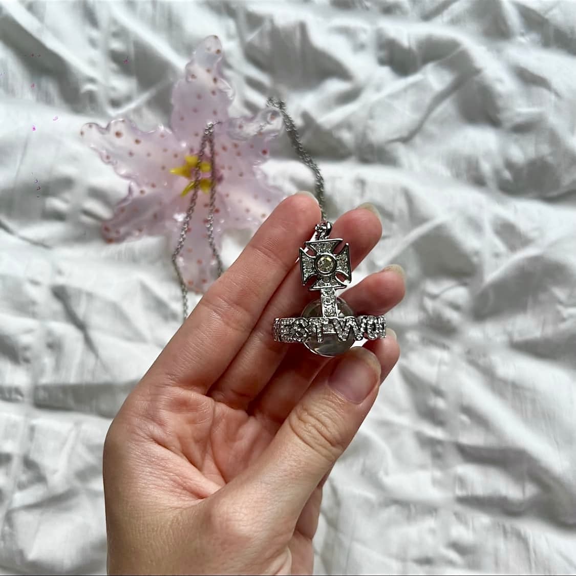 비비안웨스트우드 아카이브 크리스탈 큐빅 3d orb 팬던트 목걸이 상품이미지2