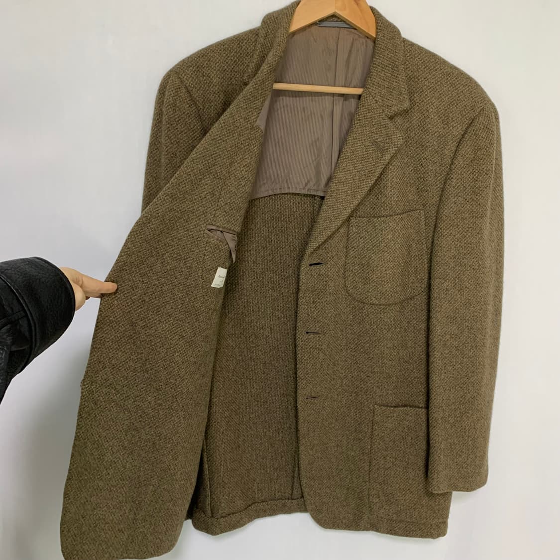제냐 캐시미어 헤링본 자켓 블레이저 브라운 하이엔드 빈티지 상품이미지4