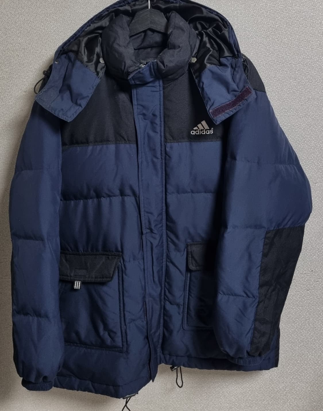 L (100) 아디다스 빈티지 네이비 덕다운 오리털 패딩 상품이미지1